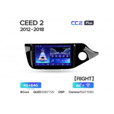 Магнитола Teyes CC2 Plus 4-64 Kia CEED 2 JD правый руль 2012-2018 9.0"