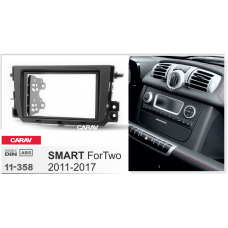 ПЕРЕХОДНАЯ РАМКА ДЛЯ УСТАНОВКИ АВТОМАГНИТОЛЫ CARAV 11-358: 2 DIN / 173 x 98 mm / 178 x 102 mm / SMART ForTwo 2011-2017 