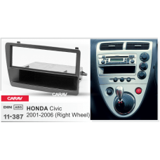 ПЕРЕХОДНАЯ РАМКА ДЛЯ УСТАНОВКИ АВТОМАГНИТОЛЫ CARAV 11-387: 1 DIN / 182 x 53 mm / HONDA Civic 2001-2006