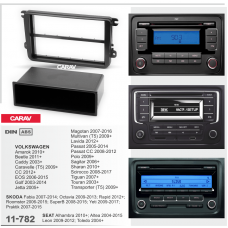 ПЕРЕХОДНАЯ РАМКА ДЛЯ УСТАНОВКИ АВТОМАГНИТОЛЫ  CARAV 11-782: 1 DIN / 182 x 53 mm / VOLKSWAGEN Golf, Passat CC; Tiguan; T5, Amarok; Jetta; Passat; Polo / SEAT Leon; Toledo / SKODA Fabia; Octavia; SuperB; Yeti; Roomster; Rapid