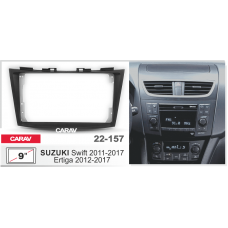 ПЕРЕХОДНАЯ РАМКА ДЛЯ УСТАНОВКИ АВТОМАГНИТОЛЫ CARAV 22-157: 9" / 230:220 x 130 mm / SUZUKI Swift 2011-2017; Ertiga 2012-2017 