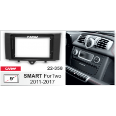 ПЕРЕХОДНАЯ РАМКА ДЛЯ УСТАНОВКИ АВТОМАГНИТОЛЫ CARAV 22-358: 9" / 230:220 x 130 mm / SMART ForTwo 2011-2017