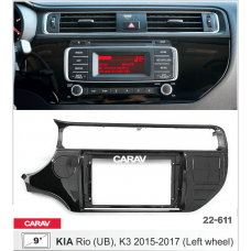 ПЕРЕХОДНАЯ РАМКА ДЛЯ УСТАНОВКИ АВТОМАГНИТОЛЫ CARAV 22-611: 9" / 230:220 x 130 mm / KIA Rio (UB), K3 2015-2017