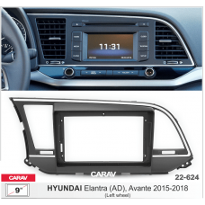 ПЕРЕХОДНАЯ РАМКА ДЛЯ УСТАНОВКИ АВТОМАГНИТОЛЫ CARAV 22-624: 9" / 230:220 x 130 mm / HYUNDAI Elantra (AD) 2016-2018, Avante 2015-2018